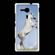 Coque Sony Xpéria SP Cheval arable robe grise