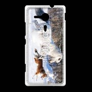 Coque Sony Xpéria SP Cheval et chien dans la neige