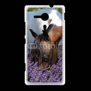 Coque Sony Xpéria SP Cheval sentant la lavande 