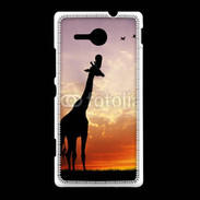 Coque Sony Xpéria SP Girafe au couché de soleil