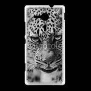 Coque Sony Xpéria SP Léopard en noir et blanc 500