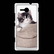 Coque Sony Xpéria SP Chaton dans un sac