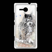 Coque Sony Xpéria SP hibou en aquarelle