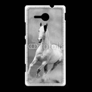 Coque Sony Xpéria SP Cheval en noir et blanc 55