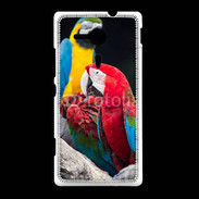 Coque Sony Xpéria SP Macaw vert et rouge 76