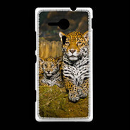 Coque Sony Xpéria SP Portrait de Léopard avec petit