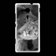 Coque Sony Xpéria SP Lion en noir et blanc 800
