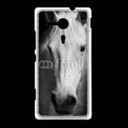 Coque Sony Xpéria SP Portrait de cheval en noir et blanc 900