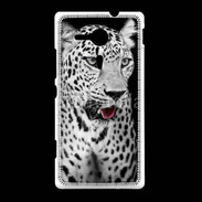 Coque Sony Xpéria SP Léopard en noir et blanc 550