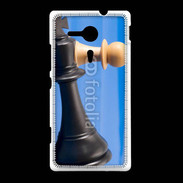 Coque Sony Xpéria SP Pions de jeu d'échec sur fond bleu