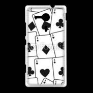 Coque Sony Xpéria SP Cartes Pique et trèfle