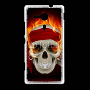 Coque Sony Xpéria SP Tête de mort en flamme