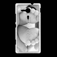 Coque Sony Xpéria SP Pieds de bébé noir et blanc