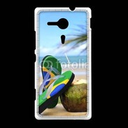 Coque Sony Xpéria SP Plage Brésil et noix de coco