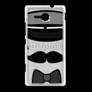 Coque Sony Xpéria SP Moustache et casquette tête de mort