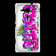 Coque Sony Xpéria SP Graffiti wall background, urban art 1000