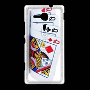 Coque Sony Xpéria SP Carré de dames au poker