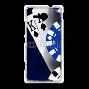 Coque Sony Xpéria SP Poker bleu et noir 2