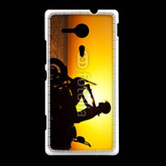 Coque Sony Xpéria SP Femme biker au couché de soleil