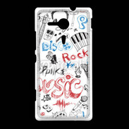 Coque Sony Xpéria SP Eléments de musique en dessin