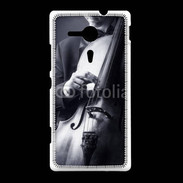 Coque Sony Xpéria SP Violoncelliste en noir et blanc 5