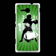 Coque Sony Xpéria SP Illustration football américain sur fond vert