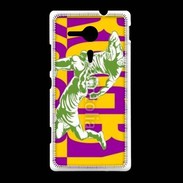 Coque Sony Xpéria SP Poster rugby sur fond jaune