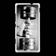 Coque Sony Xpéria SP Passion Musculation en noir et blanc