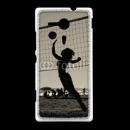 Coque Sony Xpéria SP Beach Volley en noir et blanc 115