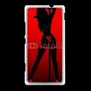 Coque Sony Xpéria SP Pole danseuse noir et rouge