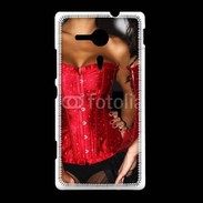 Coque Sony Xpéria SP Belles et sexy en noir et rouge