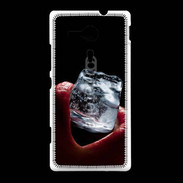 Coque Sony Xpéria SP Bouche sexy avec glaçon
