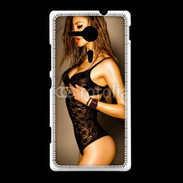 Coque Sony Xpéria SP Femme sexy en lingerie noire 2