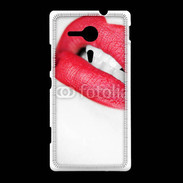 Coque Sony Xpéria SP bouche sexy rouge à lèvre gloss crayon contour