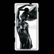 Coque Sony Xpéria SP Femme nue body painting noir et blanc 1 