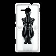 Coque Sony Xpéria SP Femme nue body painting noir et blanc 2