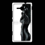 Coque Sony Xpéria SP Femme nue body painting noir et blanc 4