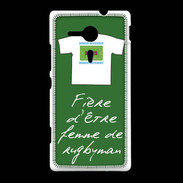 Coque Sony Xpéria SP Femme de rugbyman Bonus offensif-défensif Vert