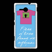 Coque Sony Xpéria SP Femme de rugbyman Bonus offensif-défensif Bleu