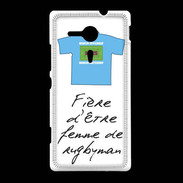 Coque Sony Xpéria SP Femme de rugbyman Bonus offensif-défensif Blanc 2