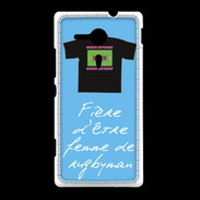 Coque Sony Xpéria SP Femme de rugbyman Bonus offensif-défensif Bleu 2