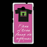 Coque Sony Xpéria SP Femme de rugbyman Bonus offensif-défensif Rose 2