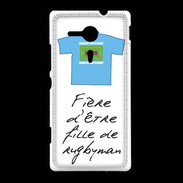 Coque Sony Xpéria SP Fille de rugbyman Bonus offensif-défensif Blanc 2