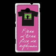 Coque Sony Xpéria SP Fille de rugbyman Bonus offensif-défensif Rose 2