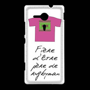Coque Sony Xpéria SP Père de rugbyman Bonus offensif-défensif Blanc
