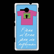 Coque Sony Xpéria SP Père de rugbyman Bonus offensif-défensif Bleu