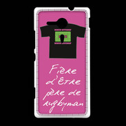 Coque Sony Xpéria SP Père de rugbyman Bonus offensif-défensif Rose 2