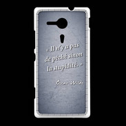 Coque Sony Xpéria SP Pêché stupidité Bleu Citation Oscar Wilde
