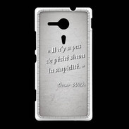 Coque Sony Xpéria SP Pêché stupidité Gris Citation Oscar Wilde