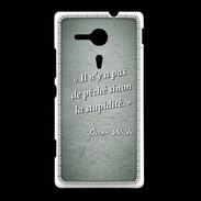 Coque Sony Xpéria SP Pêché stupidité Vert Citation Oscar Wilde